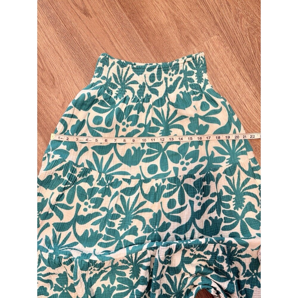 Marine Layer Skirt & Top SET Corrine Bold Teal Floral Gauze Tiered Maxi Sz XS-S - Picture 7 of 13